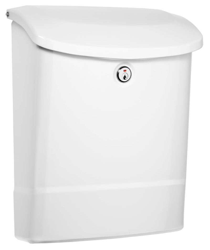 Architectural Mailboxes Parksideâ„¢ Locking, Vertical Wall-Mounted Mailbox for Outside, Metal Galvanized Steel Medium Mail Box with Lock and Key Drop Box, White - Image 1